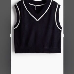 H&M Navy V-Neck Sweater Vest NWOT SZ XS